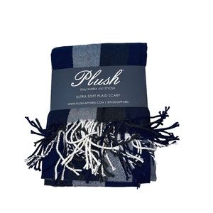 Plush Apparel scarf navy, charcoal and white